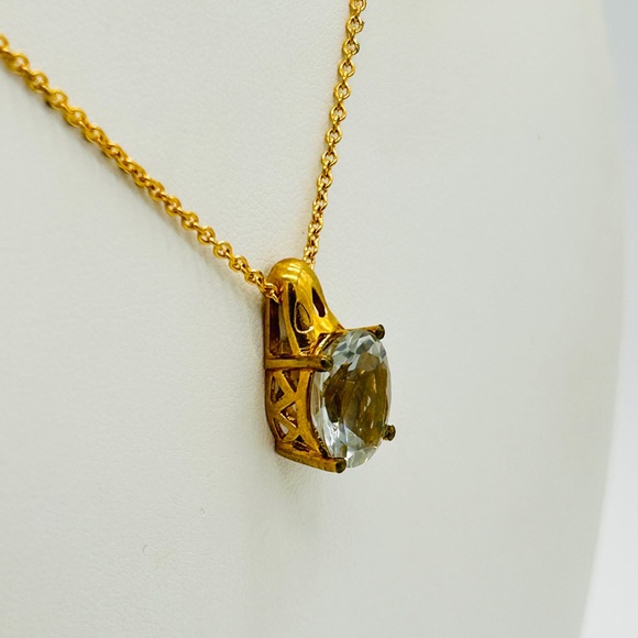 Green Amethyst Pendant; GdB; 20 Inch Chain Included - Picture 5 of 7